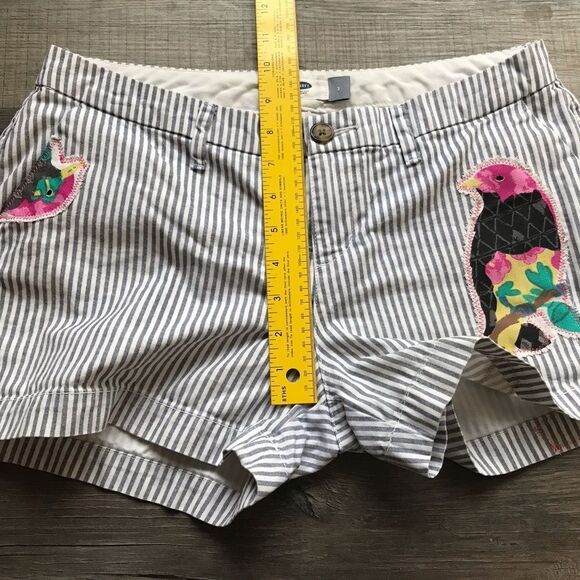 Old Navy Pin Striped Cargo OOAK Upcycled “ Birdie” Shorts  Substainable Fashion - Picture 7 of 14
